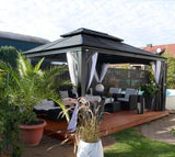 Sojag Outdoor 12' x 16' Mykonos Double Roof Hardtop Gazebo Outdoor Sun Shelter Sojag