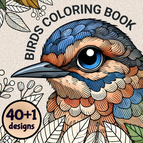Birds Coloring Book: 40+1 Designs: Discover the Joy of Birdwatching and Coloring – Featuring Birds from Gardens, Mountains, Forests, and Shores (Coloring Books) Majosta