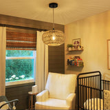 Farmhouse LED Rattan Pendant Lights, Boho Chandelier Light Fixture, Rustic Wicker Hand Woven Rope Cage Basket Pendant Hanging for Dining Room Living Room Kitchen Bedroom Nursery Foyer Hallway Entryway Stepeak