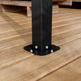 MOUMON 10x12Ft Hardtop Gazebo, Aluminum Frame Wall Mount Outdoor Gazebo with Netting & Curtains, Sloping Galvanized Iron Roof, Sun Shade Pergola Canopy for Patio Garden Backyard, Black Grey MOUMON