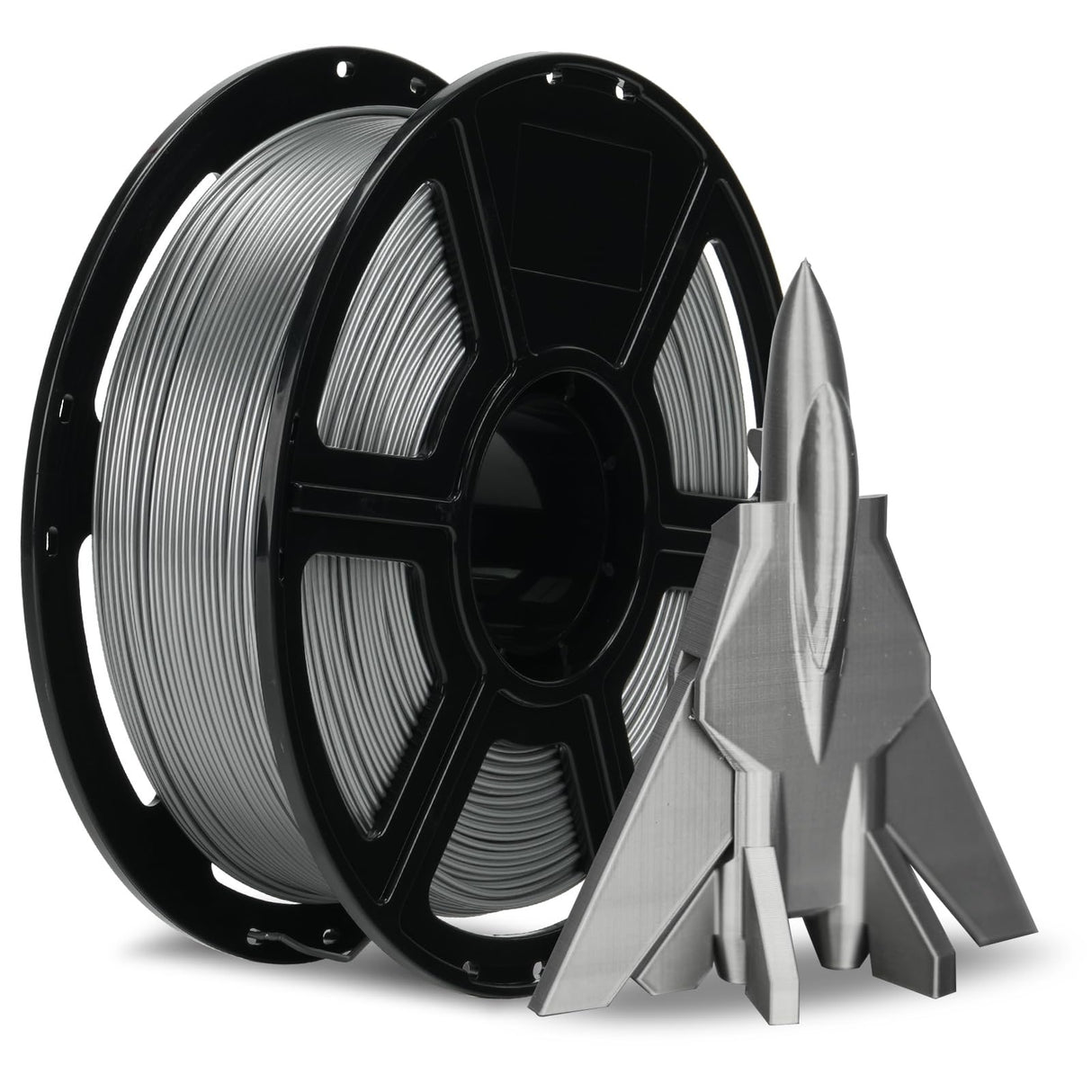 FLASHFORGE Rapid PETG Filament 1.75mm Metallic Silver, Max 600mm/s High Speed Printing, 3D Printer Filament 1kg Spool, Dimensional Accuracy +/- 0.02mm, Fits Most 3D Printers FLASHFORGE