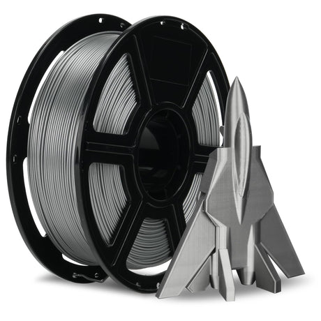 FLASHFORGE Rapid PETG Filament 1.75mm Metallic Silver, Max 600mm/s High Speed Printing, 3D Printer Filament 1kg Spool, Dimensional Accuracy +/- 0.02mm, Fits Most 3D Printers FLASHFORGE