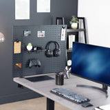 VIVO Steel Clamp-on Desk Pegboard, 30 x 24 inch Privacy Panel, Magnetic Peg Board, Office Accessory Organizer, Above or Below Desk Placement, Black, PP-DK30B-1 VIVO