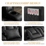 Loveseat Recliner Sofa,RV Couch 6'' Wall Hugger Recliners for Small Spaces,Faux Leather Reclining Loveseat Sofa Recliner with Cup Holders/Lumbar Pillows,RV Furniture (Black, Loveseat) Generic