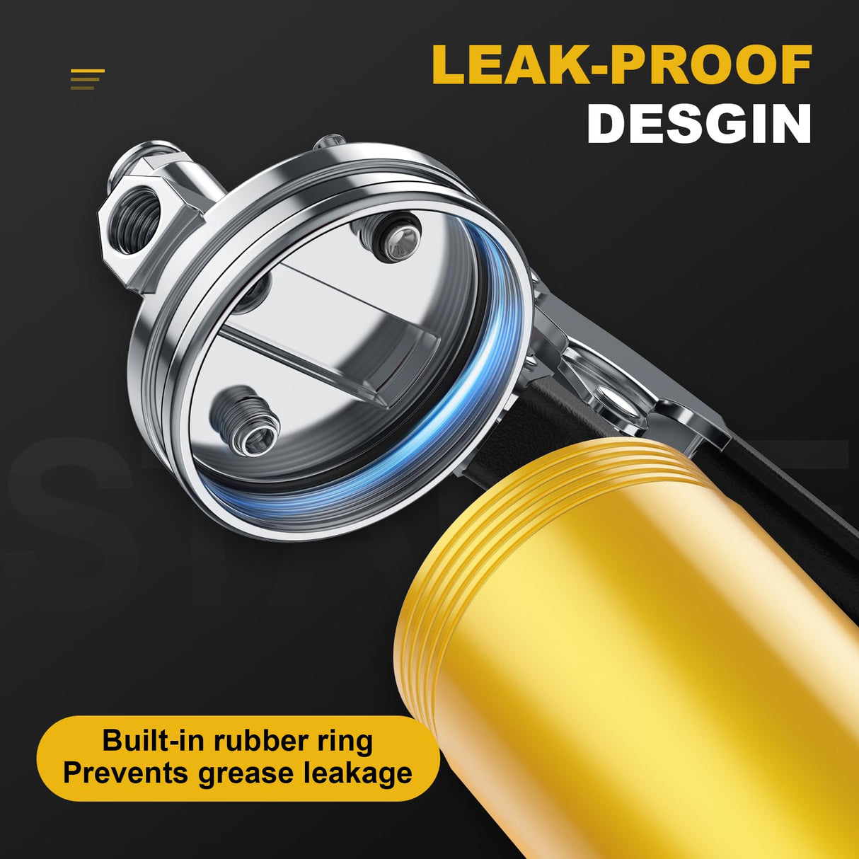 Fantictas Grease Gun Kit, 8000 PSI Leak-Proof Pistol Grip Grease Gun with Lock Coupler, 18" Spring Flex Hose, 14oz Load, 2 Standard Hose, Grease Injector, Needle, Coupler, Rigid Pipe, Sharp Nozzle Fantictas