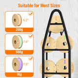 𝐘𝐮𝐦𝐤𝐟𝐨𝐢 3D Printer Filament Rack for 90PCS, Rolling Filament Spool Holder, Heavy Duty Metal Shelf for ABS/PLA/TPU/Nylon, 3D Printer Accessories for Studio Office Business Workshop Yumkfoi