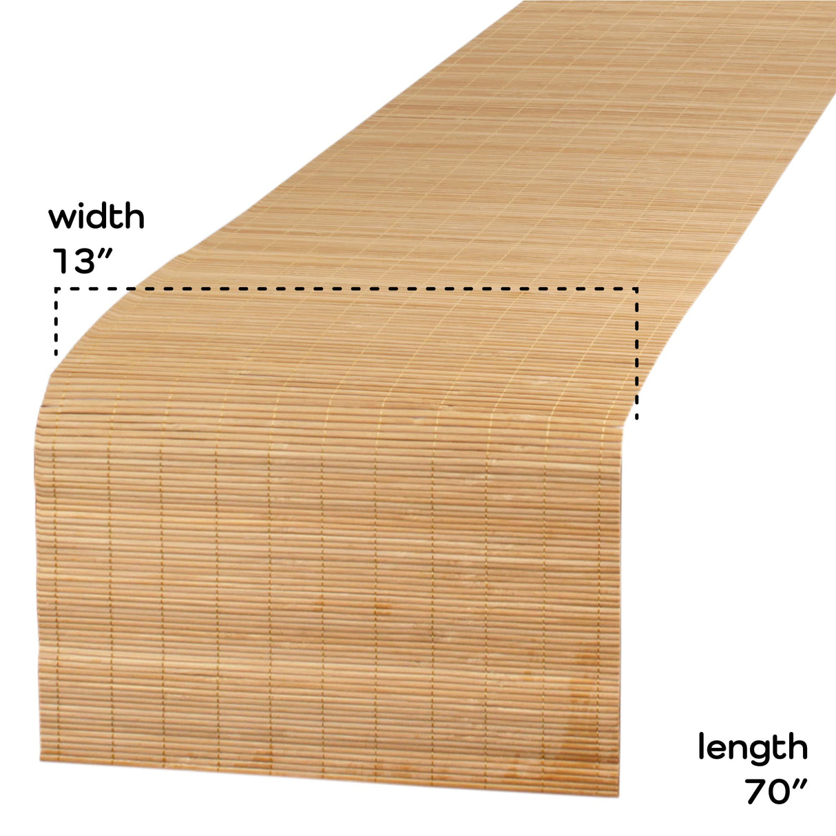 BambooMN Carbonized Bamboo Matchstick Natural Table Runner, Home Décor, 2 Pieces BambooMN