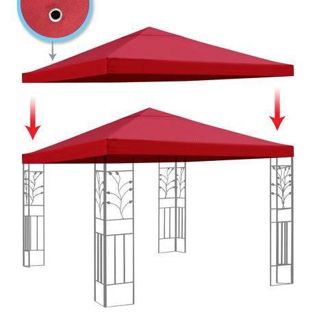 BenefitUSA Replacement 10'X10'Gazebo Canopy top Patio Pavilion Cover Sunshade Polyester Single Tier (Burgundy) BenefitUSA