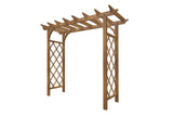 Vita Heartwood Grande Cedar Arbor, Golden Brown, FSC, Wood, 85 inch L x 26 inch W x 89 inch H, Opening Width 78 inches, Garden Décor Shade Arch, VA68898 Vita