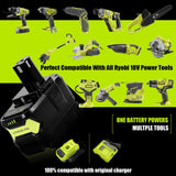 Jialitt 6.0Ah 18V P108 Battery Li-ion Replacement Compatible with Ryobi 18V Battery Ryobi ONE+ P108 P102 P103 P104 P105 P107 P109 P122 Cordless Power Tools Battery with LED Indicator Jialitt