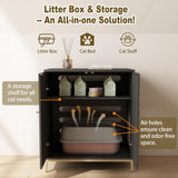 Convend Stylish Cat Litter Box Enclosure, Modern Hidden Litter Box Furniture with Tall Legs, Side Entrance, and Dual Use as End Table for Living Room or Bedroom (Black & Gold) Naisee