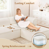 Vesgantti 106" Cloud Sectional Couch with Chaise, Deep Seat Modular Sectional Sofa Chenille Memory Foam Sofa Boneless Couches for Living Room Bedroom, No Assembly Required (Beige, Right-Facing Chaise) Vesgantti