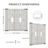 Spshian Decorative Switch Plate Covers Rustic Wooden White Barn Doors 2 Gang Wall Plate Double Toggle Light Switch Cover Plate Electric Dual Device Electrical Faceplate for Kitchen Farmhouse Bedroom Spshian