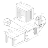 Mobili Fiver, Easy, Extendable Console Table with Extension Leaves Holder, Ashwood White, Made in Italy Mobili Fiver