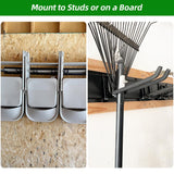 PIYILO Garage Organization, Garage Wall Organizer with 48 inches Rails and 6 Hooks, Tool Organizers Heavy Duty, Shovel Holder Wall Mount Max Load 360 LBS, Sturdy Garden Tool Rack for Folding Chairs PIYILO