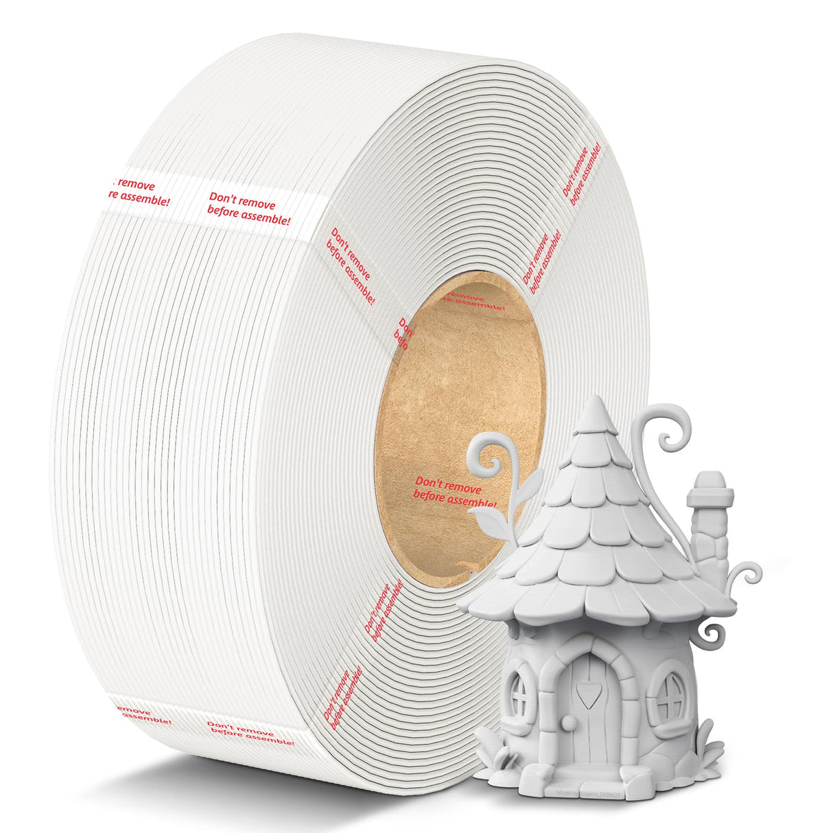 ANYCUBIC PLA Filament Refill 1.75mm, 3D Printer Filament, for Reusable Spools, Dimensional Accuracy +/- 0.02mm, Fit with Most Reusable Spools, 1KG, White ANYCUBIC