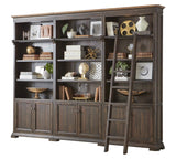 Martin Furniture Bookcase Wall with Wood Ladder, Brown, IMSA4094-KIT Martin Furniture