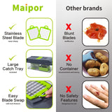 MAIPOR Vegetable/Pro Onion Chopper, Multifunctional 13 in 1 Food Chopper, Kitchen Vegetable Slicer Dicer Cutter With 8 Blades,Veggie, Carrot and Garlic Chopper With Container (Gray) MAIPOR
