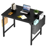 Sweetcrispy Small Computer Office Desk 32 Inch Kids Student Study Writing Work with Storage Bag & Headphone Hooks Modern Simple Home Bedroom PC Table Sweetcrispy