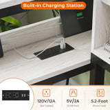 Hasuit Full Corner Bed with Drawers and Bookcase Storage Shelves, Full Daybed with Charging Station & LED Light, Farmhouse Wooden Bed Frame with Sliding Barn Doors, No Box Spring Needed, Black & White Hasuit