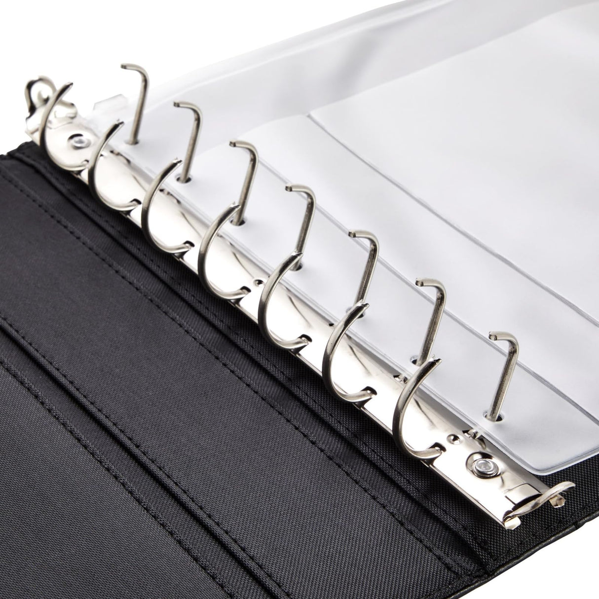 Juvale 7-Ring Business Check Binder for Checkbooks Organization, Financial Records, Personal and Corporate Use, Black Faux Leather Folder for 600 Checks (14 x 10 Inches) Juvale