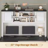 SEDETA Farmhouse L Shaped Desk with Hutch and 3 Drawers, 68.9" Executive Office Desk with File Drawer and Power Outlet, Corner Computer Desk with Storage Shelves for Home Office, White SEDETA