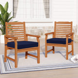 downluxe Outdoor Chair Cushions Set of 4 for Patio Furniture, Waterproof Square Corner Patio Chair Cushions with Ties, Memory Foam Outdoor Seat Cushion, 18.5" X 16" X 3", Navy downluxe