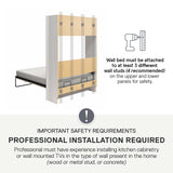 REALROOMS Halstead Queen Size Murphy Bed with 2 Nightstand Cabinets, Space-Saving Fold-Out Wall Bed with Open Shelving and Concealed Storage for Bedroom or Guest Room, Walnut REALROOMS