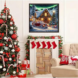 gganmtere 5D Christmas Red Truck Diamond Art Painting Kits for Adults,Landscape Diamond Painting Kits for Beginners,Full Drill Diamond Dot,Gem Art Crafts for Adults Wall Decor 14x14inch gganmtere