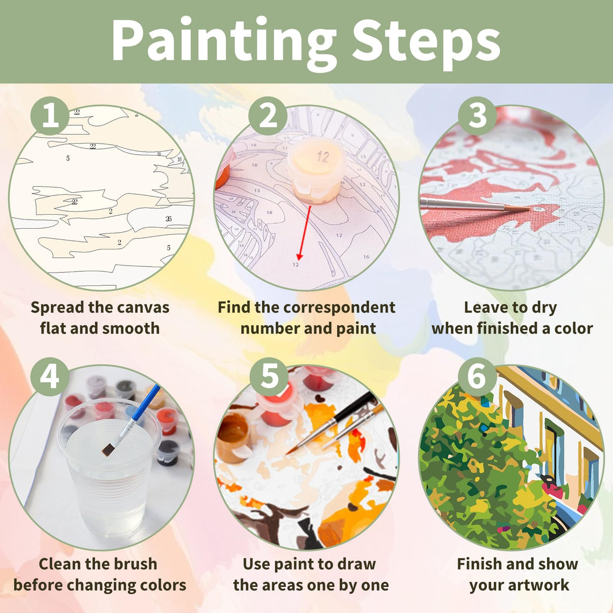 Ceiomez Paint by Numbers Kit for Adults, Street Cafe Paint by Number, Street Paint by Numbers for Adults Beginner for Gift Home Wall Decor 16x20 Inch Ceiomez