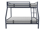 Novogratz Maxwell Twin-Over-Full Metal Bunk Bed with Ladder and Guardrails, Navy Blue Novogratz