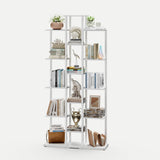 DGSANDGO 5-Tier Small Space Bookshelf,Sturdy Compact Bookcase for Study Room/Bedroom,Easy Assembly Wooden Storage Shelf（7.8” D,White） DGSANDGO