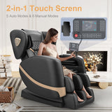 FURNIMAT 2025 Massage Chair Full Body, Zero Gravity Massage Chair with 10 Fix Rollers, Heating, Foot Massage, Auto Modes, Bluetooth Speaker, Touch Screen Controller (Classic Black) FURNIMAT