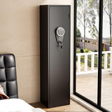 Welfiya 4-6 Gun Safes,Biometric Firearm Storage Unit for Pistols with Quick Access,52" Fireproof Cabinet with Adjustable Rack for Home Rifle and Shotguns,Fingerprint/Digital Keypad Lock,Black Welfiya