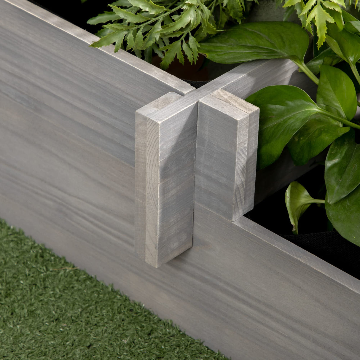 Outsunny 3-Tier Raised Garden Bed with 5 Compartments and Bed Liner, Elevated Wooded Wooden Planter Kit, for Vegetables, Herbs, Outdoor Plants, 37 x 37 x 14in, Gray Outsunny