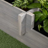 Outsunny 3-Tier Raised Garden Bed with 5 Compartments and Bed Liner, Elevated Wooded Wooden Planter Kit, for Vegetables, Herbs, Outdoor Plants, 37 x 37 x 14in, Gray Outsunny