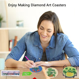 TDOOW Diamond Art Coasters Kits, 8 Pcs DIY Plant Diamond Painting Coasters with Holder, Diamond Art Kits for Adults Beginners TDOOW