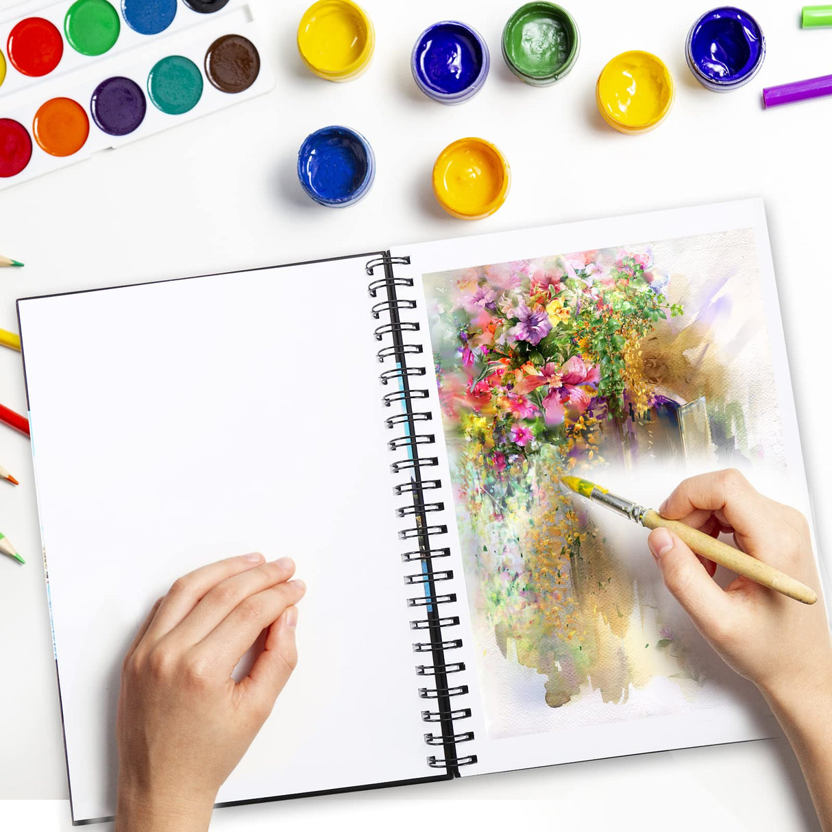 Bianyo Mixed Media Paper Pad, A4 (8.26" X 11.69"), 60 Sheets/Each, 123 LB/200 GSM, Pack of 1 Pad, Spiral-Bound Pad, Ideal for Wet & Dry Media Like Art Marker, Watercolor, Acrylic, Pastel, Pencil Bianyo