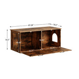 Herture Double Cat Litter Box Enclosure, Hidden Litter Box Cabinet Furniture, Modern Litter Box Storage, Enclosed Cat Litter Box Furniture, Easy to Clean Rustic Brown PG06MWN Herture