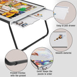Puzzle Table 1500pcs,Jigsaw Puzzle Table Metal,Puzzle Table with Drawers,Puzzle Board with Legs,Grey and Black Color,Puzzle Tables for Adults with Drawers,Jigsaw Puzzle Board with Drawers Doerpuz