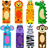 Winlyn 32 Sets Jungle Animal Craft Kits DIY Jungle Safari Zoo Wild Animal Bookmarks Decorations Art Sets Tiger Lion Zebra Foam Stickers for Kids Classroom Activities Reading Rewards Party Favors Winlyn