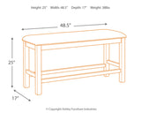 Signature Design by Ashley Morriville Counter Height Upholstered Dining Room Bench, Brown Signature Design by Ashley