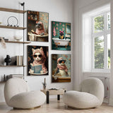 ZXQL 4 Pack Paint by Numbers Kit for Adults, Funny Bathing Animal DIY Adult Paint by Number Kits Pack Beginners Easy Acrylic On Canvas for Painting Home Decor Creative Wall Art 24x30 inches (mm-1) ZXQL