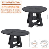 43.3in-59in Extendable Round Conference Table for 4-6 People,Wooden Oval Meeting Room Table with Removable Leaves,Space Saving,Office Table with Storage Shelf for for Office Conference Room Mxtxmy