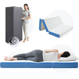 Jamdok 6 Inch Full Foldable Mattress,Gel Infused Memory Foam Trifold Mattress with Storage Bag, Floor Mattress for Guest, Playing,RV Mattress,(75“x 54“x 6“) Jamdok