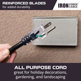 Iron Forge Cable 100 ft Heavy Duty Extension Cord Outdoor, SJTOW Oil Resistant 12 Gauge Lighted Extension Cord 3 Prong, 12/3 Black Industrial Electrical Cable 15 Amp for Farm, Ranch, Appliances IRON FORGE CABLE