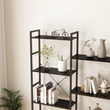 Panana Industrial 4-Tier Bookshelf with 11 Open Shelves and Metal Frame - Black Panana