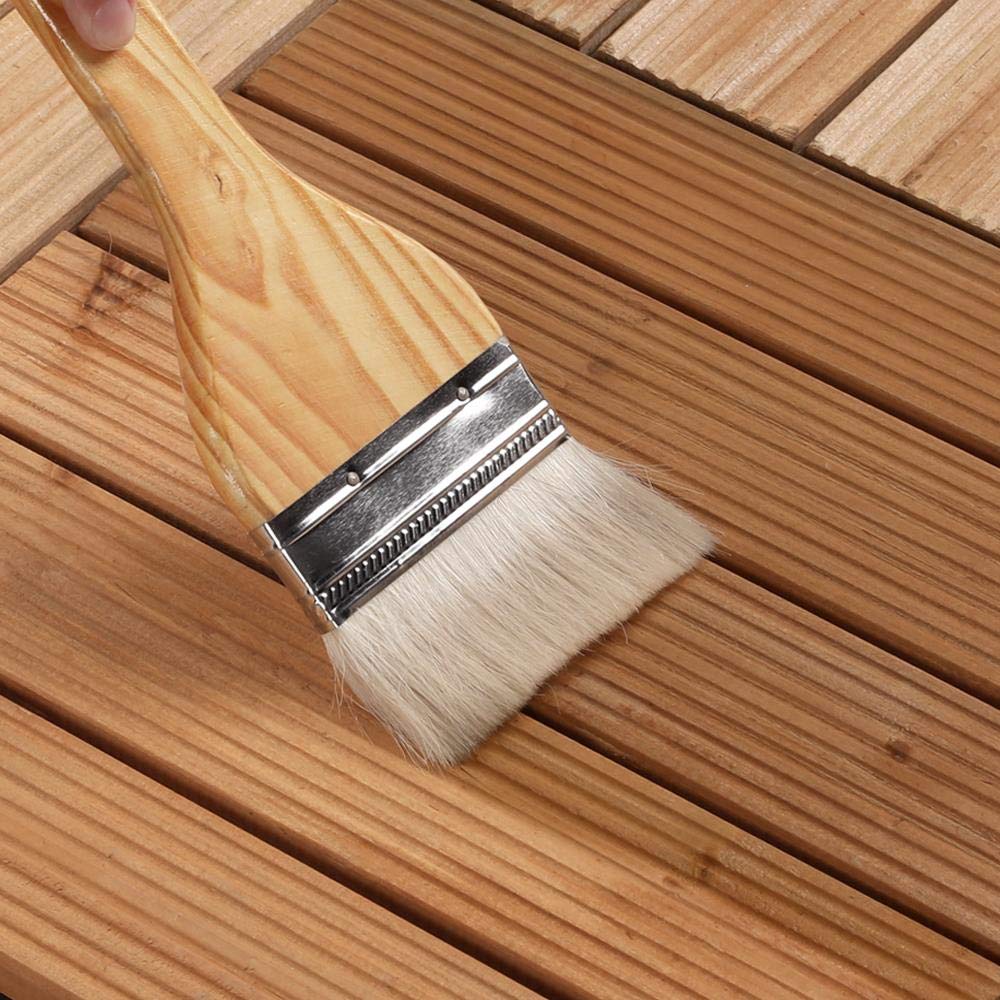 Topeakmart 27PCS Interlocking Wood Floors Patio Decking Tiles Hardwood Deck Tiles Outdoor Flooring for Garden 12 x 12in Natural Wood - WoodArtSupply