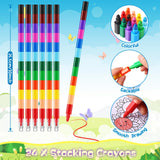 BenLouis 24 Insects Mini Coloring Books Kids with 24 Stacking Crayons Spring Bugs Party Favors Activity Books Bulk for Kids Butterfly Bee Goodie Bag Gift Stuffer Classroom Reward BenLouis