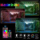 【Upgraded APP Control Version】 LED Trampoline Lights, APP and Remote Control Trampoline Rim LED Light for 14Ft Trampoline, C Battery Box, 16 Color Change, Waterproof, Bright to Play at Night Outdoors Eliteemo
